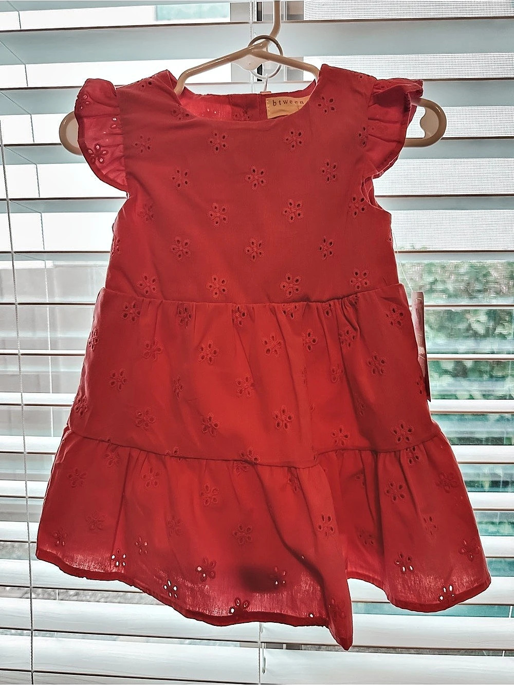 Baby Pink Flutter Sleeve Dress